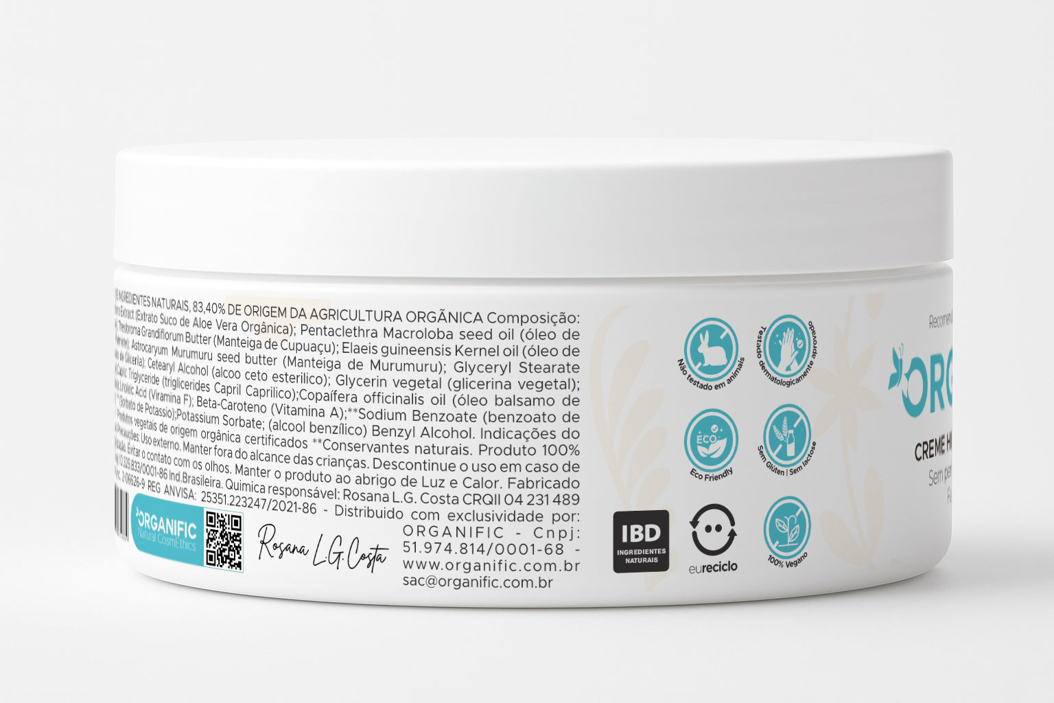 Creme hidrante neutro facial e corporal 250g - Organific