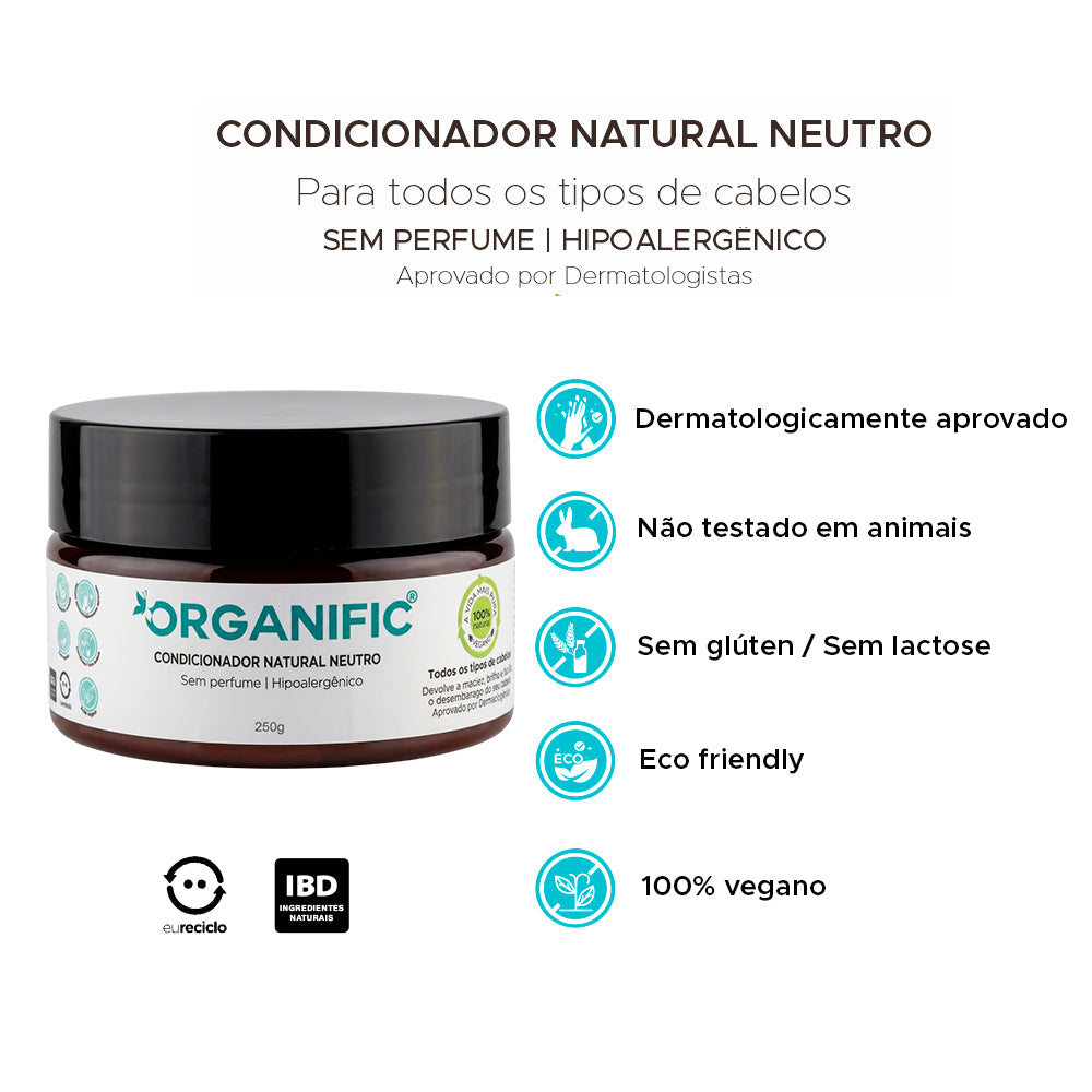 Condicionador natural neutro sem perfume 250g - Organific