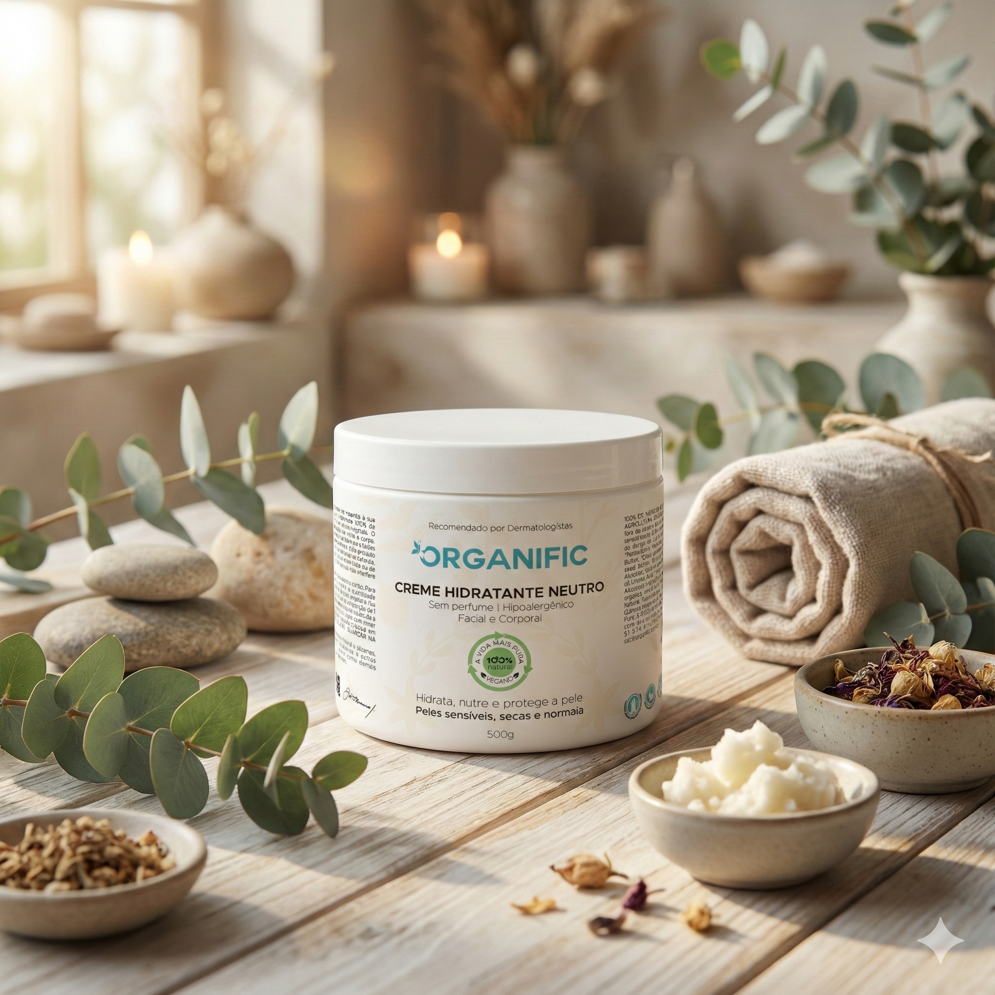 Creme hidrante neutro facial e corporal 500g - Organific