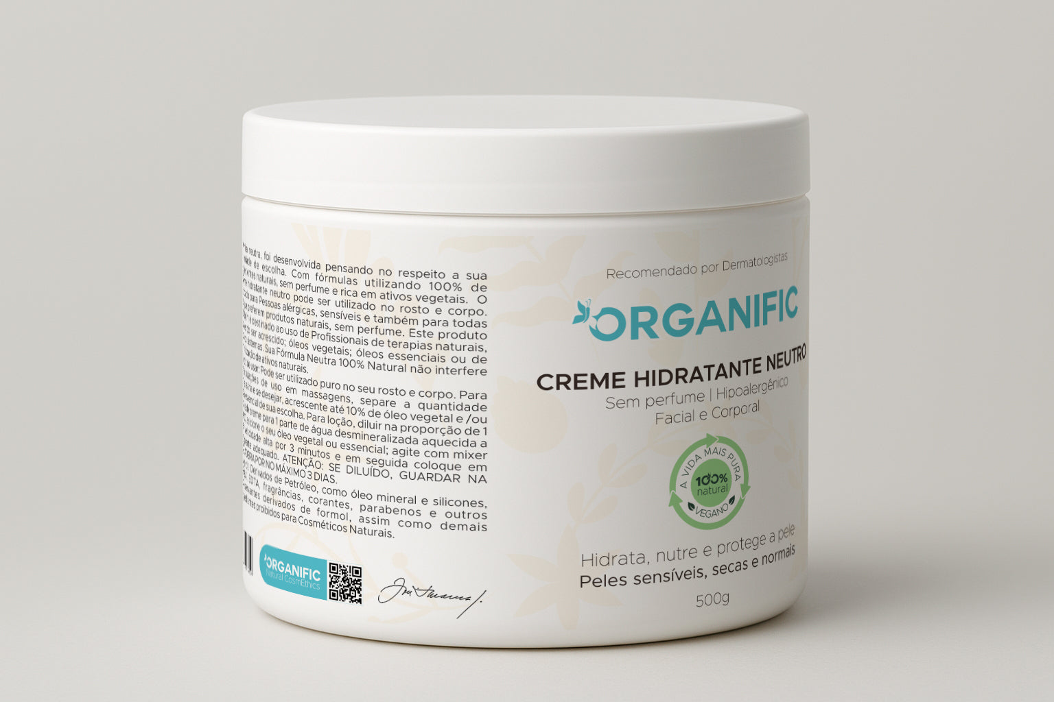 Creme hidrante neutro facial e corporal 500g - Organific