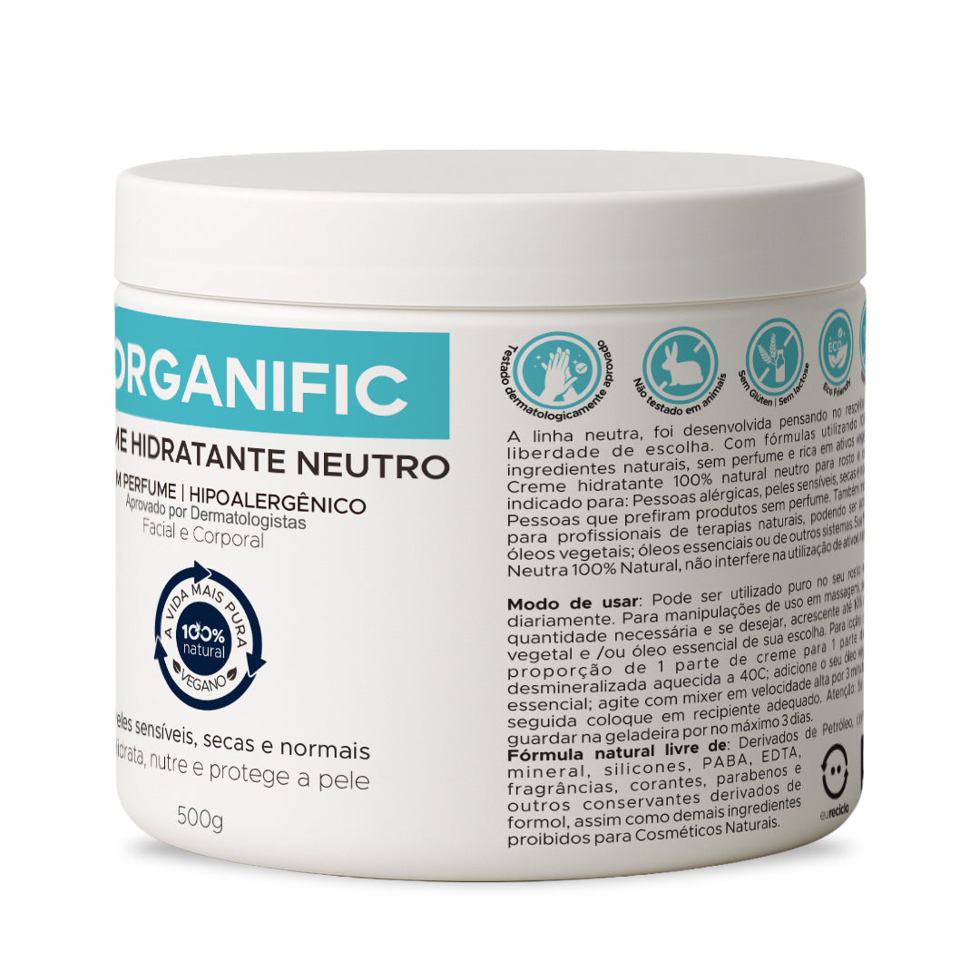 Creme hidrante neutro facial e corporal 500g - Organific