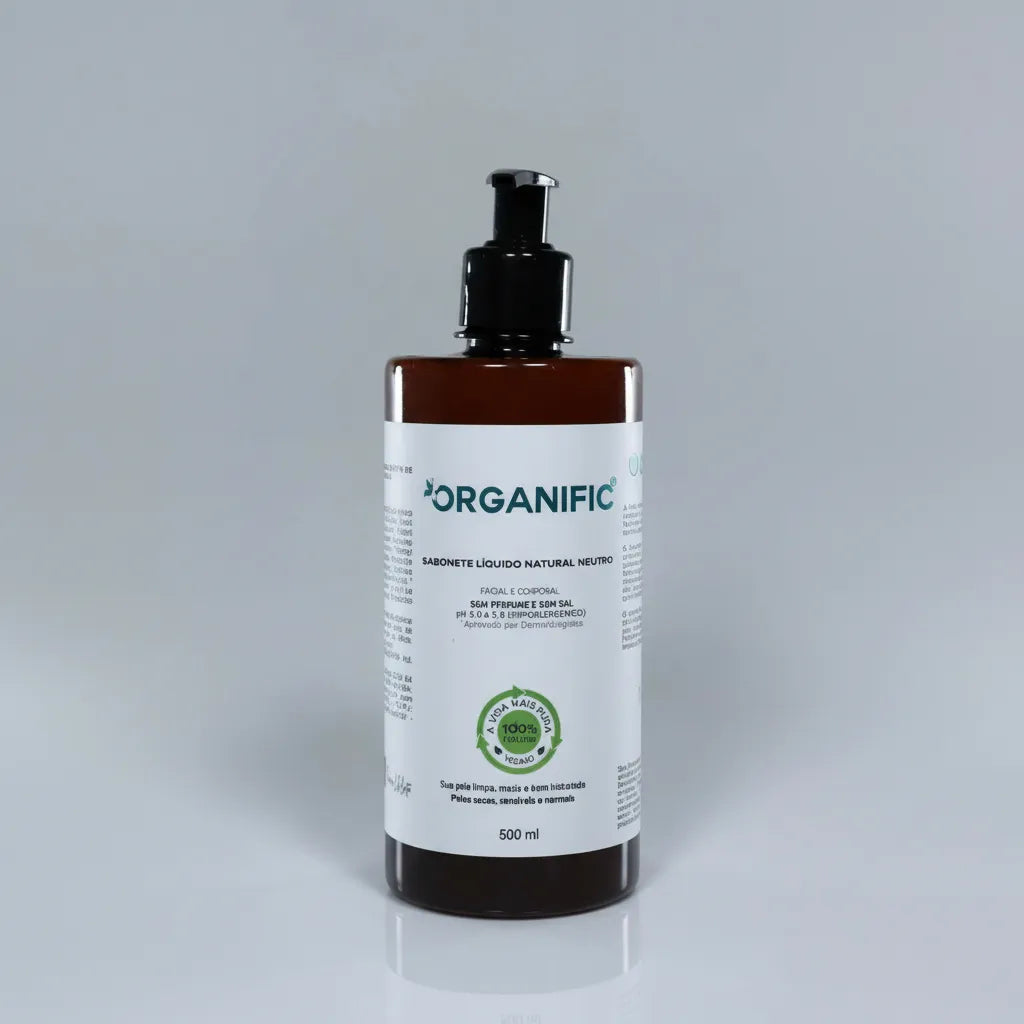 Sabonete líquido natural neutro face e corpo 500ml - Organific