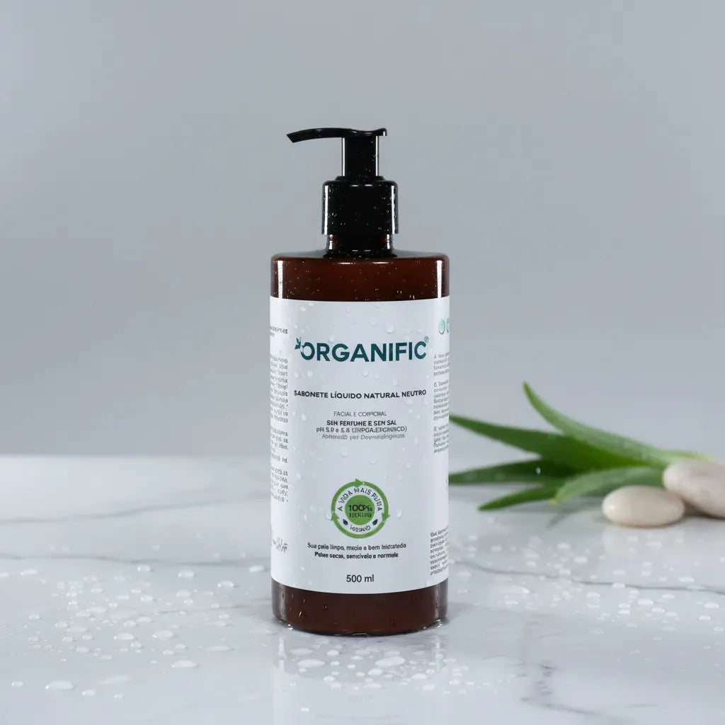 Sabonete líquido natural neutro face e corpo 500ml - Organific